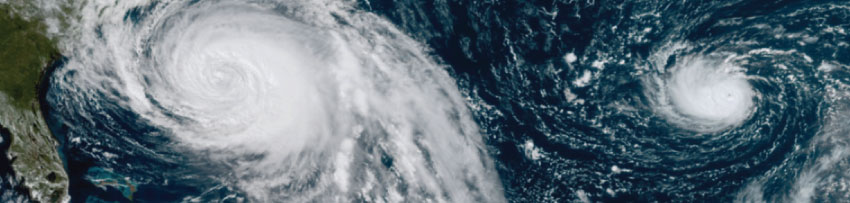 Hurricanes Maria and Lee in the Atlantic Ocean